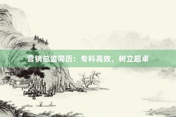 营销总监简历：专科高效，树立超卓